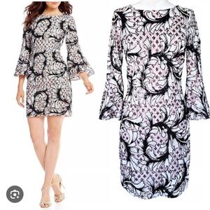 Bell Badgley Mishka Embroidered Lace Bell Sleeve Dress.